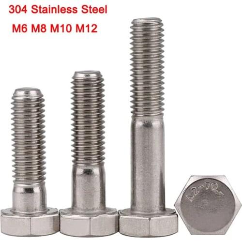 304 Stainless Steel External hex Half Tooth screw Outer Hexagon Partial Thread Screws M6 M8 M10 M12 GB5782/DIN931