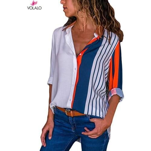 VOLALO Women's Striped Shirts