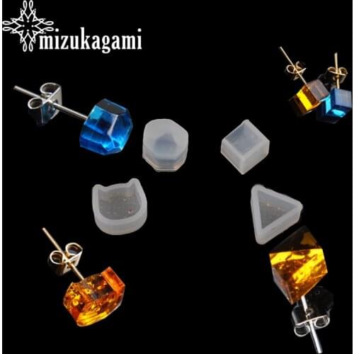 UV Resin Jewelry Liquid Silicone Mold Small Geometry Shape Beads Stud Earrings Mold Resin Molds For DIY Earrings Making Jewelry