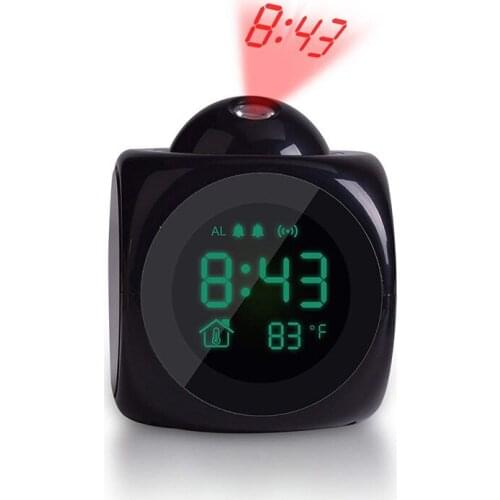 LCD Projection Clock Electronic Table Desk Nixie Digital Clock Projector Watch Talking Alarm Clock With Time Projection