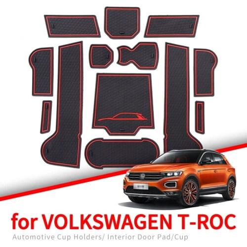 ZUNDUO Anti-Slip Gate slot pad for VOLKSWAGEN T-ROC Interior Accessories Non-Slip Gate Slot Pad Rubber Coaster Car Sticker