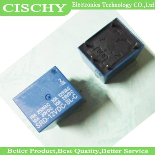 1pcs/lot SRD-12VDC-SL-C T73-12V 5 pin PCB Type 12V DC Power Relay