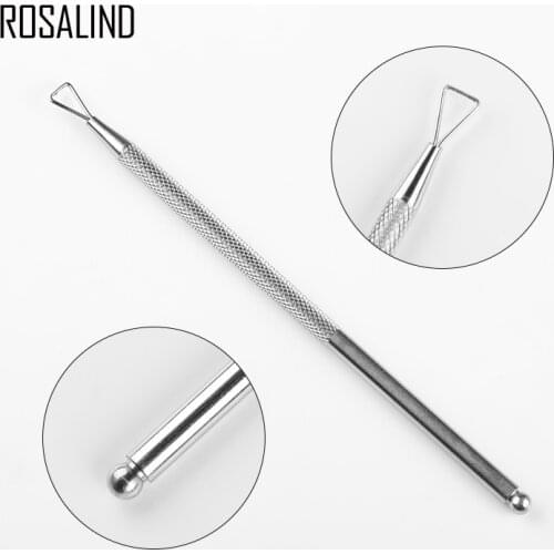 ROSALIND 1 PCS Cuticle Pusher Remover Handles Manicure Tool UV Gel Cuticle Remover Dead Skin Nail Art Pusher Tool