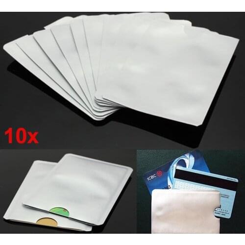 10pcs Credit Card Protector Secure Sleeves RFID Blocking ID Holder Foil Shield Porte Carte Portafoglio Uomo Wholesale