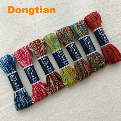 100Meter/piece Olympus Gradient Sashiko Thread 100% Cotton 6 Strands Embroidery Thread Made In Japan 7 Color Available