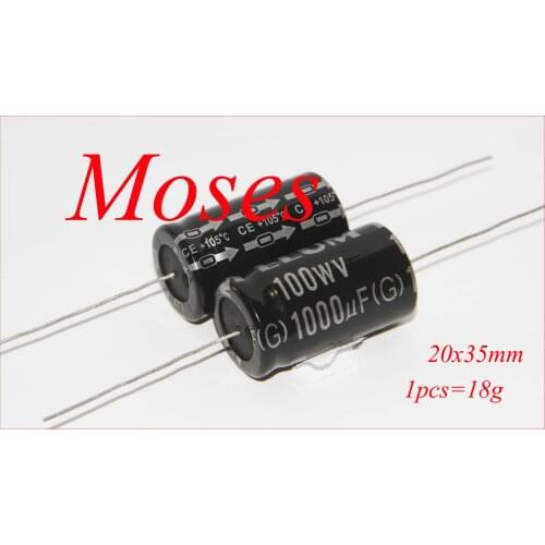 100v 1000uf ELUM Original New Axial Audio Electrolytic Capacitor Capacitance 20x35mm +/- 20