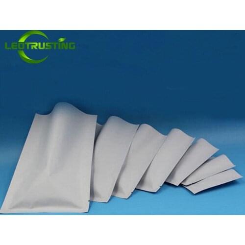 Leotrusting 200pcs Small Matt White Open Top Aluminum Foil Bag Mask Medicine Powder Herbal Packaging Bag Heat Seal Foil Bags