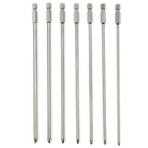 7pcs Screwdriver Bits 200mm Long Magnetic Cross Screwdriver Bit S2 Steel Phillips Head Drill Bits