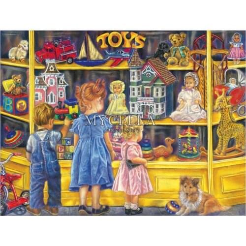 Children 5D DIY Diamond painting Cross stitch Shopping for Toys Full Diamond Embroidery Mosaic Christmas gift Canvas Home Decor