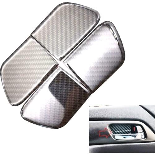 Car Carbon Fiber Style Inner Door Handle Bowl Cover Trims For Honda Accord 2013-2017