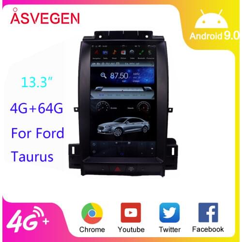 13.3" Android 9.0 Car Player For Ford Taurus With 4G+64G Bluetooth Vertical Screen Car GPS Multimedia Navigation Video Player