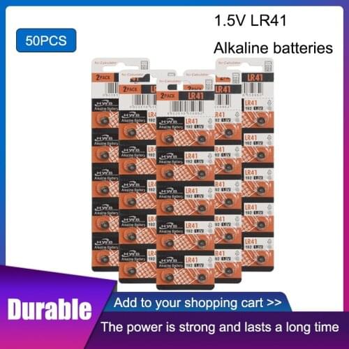 50pcs for Maxell 192 Original 1.5V 0%Hg Button Cell Batteries LR41 192 SR41 AG3 G3A L736 192 392A For calculator toy smart watch