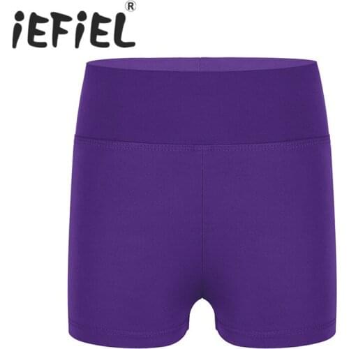 IEFiEL Kid Girls Boy-cut High Waist Activewear Ballet Dance Shorts Bottoms for Yoga Sports Workout Gym Exercise Dancing Clothes