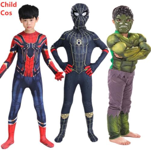 Childrens Spider-Man Hulk Iron Man Captain America Superhero Costume Kids Halloween Avengers Cosplay Jumpsuit