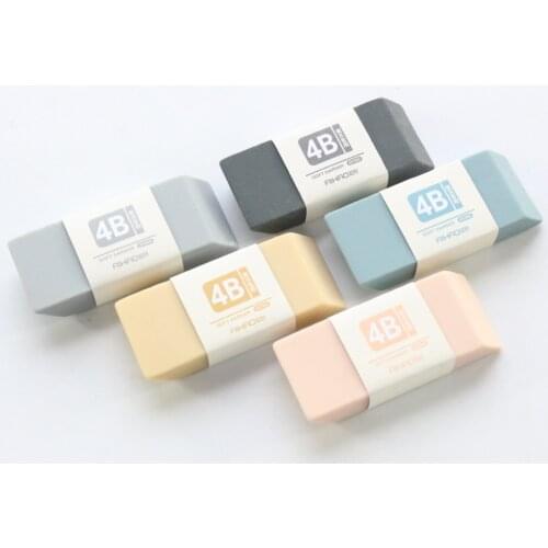 Domikee Cute new classic Morandi color office school student 4B rubber eraser for drawing wrting stationery supplies 2pcs