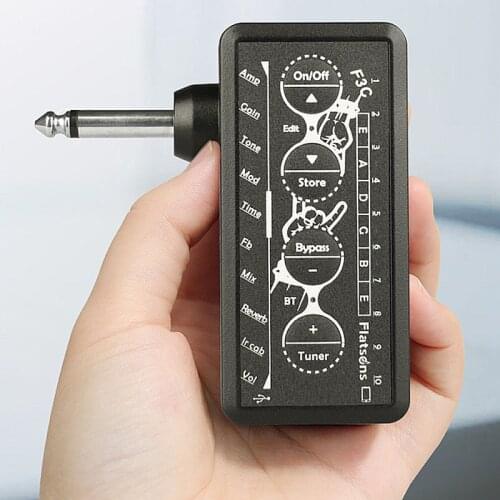 F3C Manual Multi effect headphone guitar amplifier Mini portable Headphone audio output High fidelity distortion timbre