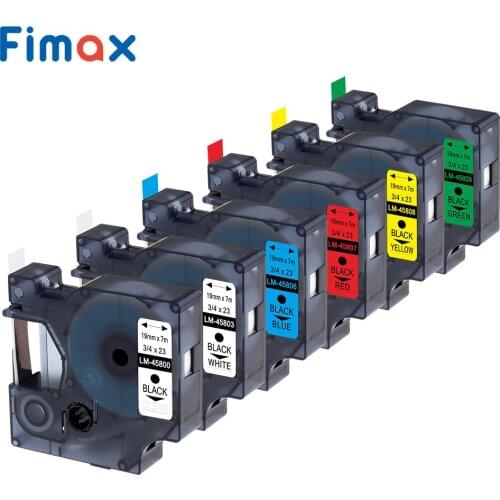 Fimax compatible for Dymo 45013 45803 for Standard 19mm Printer Ribbons Tape 45800 45807 45804 45805 Label Maker LM160 280