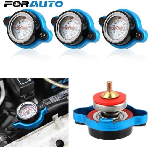 FORAUTO Tank Cover Replacement Temperature Gauge 0.9/1.1/1.3 Bar Thermo Radiator Cap Pressure Balance Function Car Accessories