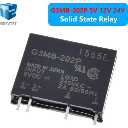 GREATZT Smart Electronics Original Solid State Relay G3MB-202P DC-AC PCB SSR In 5V 12V 24VDC,Out 240V AC 2A