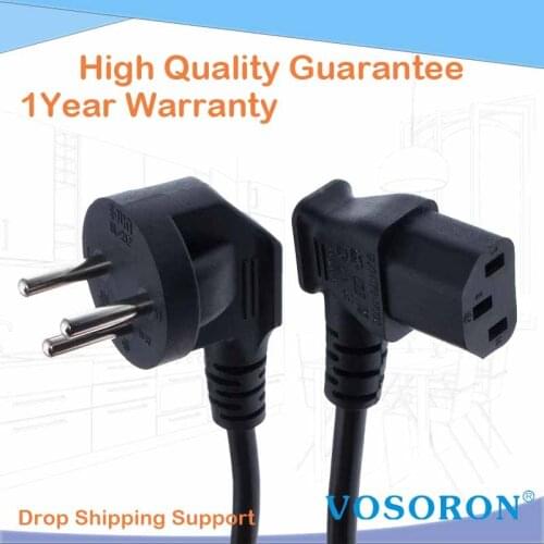 Isreal SI32 Power cord Right angled IEC320 C13,100cm, H05VV-F 3G 0.75mm ,SII standard Type H power line cables