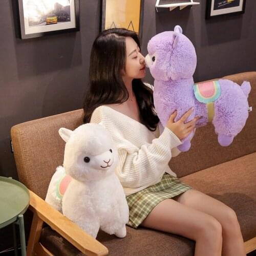 Hot New 1PC 35/50CM Cute Saddle Alpaca Plush Toys Soft Plush Alpacasso Alpaca Dolls Stuffed Animal Toy Children Birthday Gift