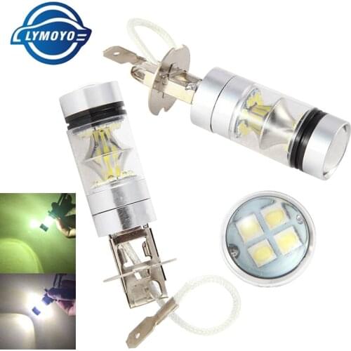LYMOYO car H1 led H3 100w auto car Light 20 SMD LED drl daytime running light fog lamp Headlight Light Lamp DC12 4300k 6000k 12V