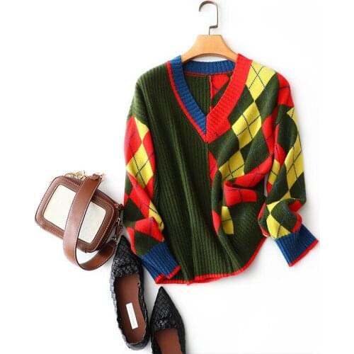 Fashionable womens designers v neck sweater high quality soft oversized jumper for ladies knitwear 100% cashmere sweater pull