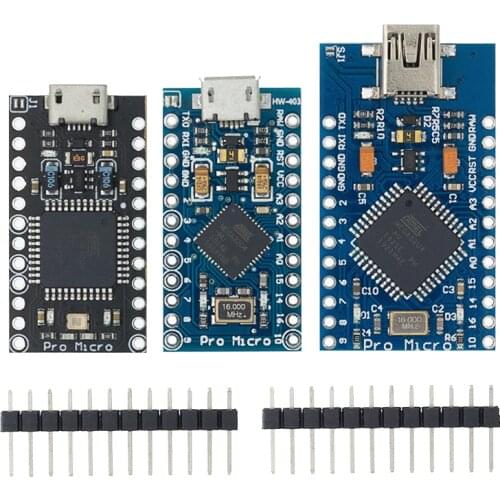 10PCS Pro Micro ATMEGA32U4 5V/16MHZ module With the bootloader for arduino MINI USB/Micro USB with 2 row pin header for arduino