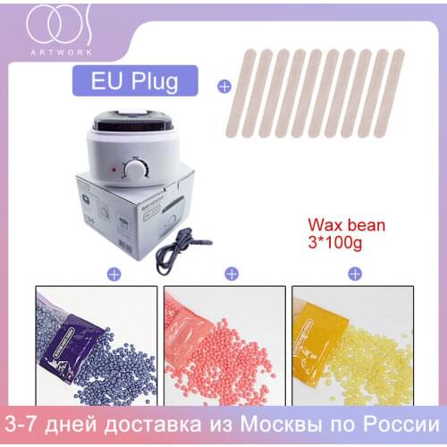 Wax beans Heater Set No Strip Depilatory Hot Film Hard Wax Pellet Waxing Bikini Face Hair Removal for Men Women Body Skin Care