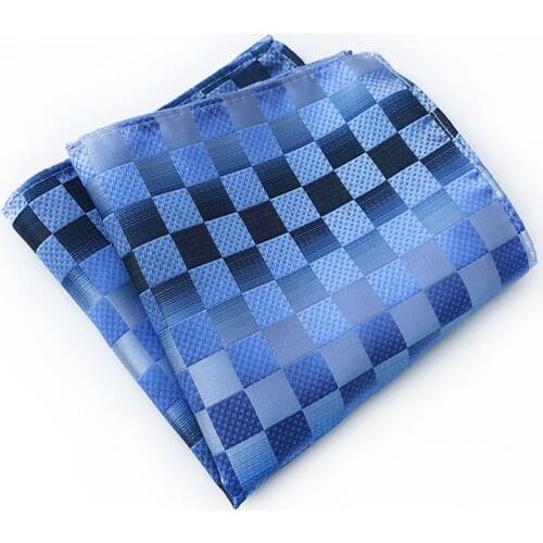 New 20 Colors Mens Hanky Checks Plaid Striped Silk Suits Pocket Square Wedding Party Handkerchief Clothing Accessories Scarf