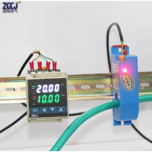 20-200A AC single phase din ampere meter with din sensor high limit alarm and low limit alarm relay output din current meter