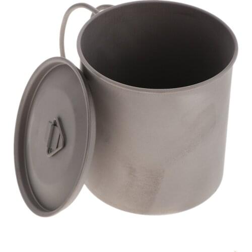 Outdoor Titanium Camping Water Mug Cup Pot Bowl Backpacking Travel Coffee Mug Boiling Water 400ml for Camping Hiking Travel