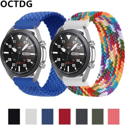 20mm 22mm Braided Solo Loop Band for Samsung Galaxy watch 3 46mm 42mm active 2 40mm 44mm Gear S3 bracelet Huawei GT2 Pro strap