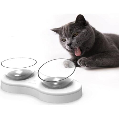 Adjustable Elevated Cat Bowl Double Dog Bowls Water Food Storage Dish 0/20 Degree Tilted Raised Container Puppy Pet Feeders Bowl