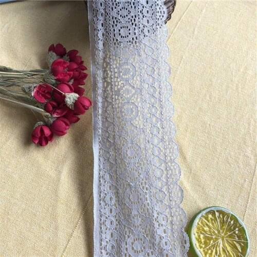 S1501 8cm gray floral embroidered lace ribbon diy apparel sewing fabric handmade crafts supplies lace tape