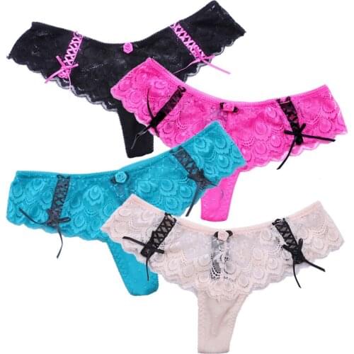 XXXL Big Size Women Temperament Sexy Underwear New Brazilian Thong Floral Lace Panties Transparent G-String Ladies Tangas