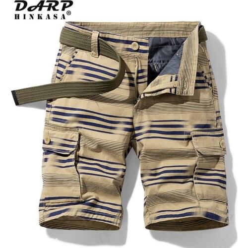 2021 New Summer Casual Stripe Cargo Shorts Men Military Tactical Shorts Men Cotton Loose Jogger Men Shorts