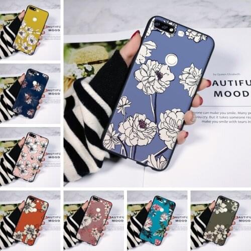 For Huawei Honor 7 8 9 10 Lite Phone Case Silicone Flower Pattern Back Cover For Huawei Honor 7 7S 7X 7A 7C Pro 8X MAX 10 9 8