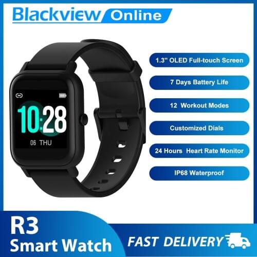 Blackview Smart Watch R3 Android iOS Fitness Tracker Heart Rate Monitor IP68 Swimming Waterproof SmartWatch for Men Women
