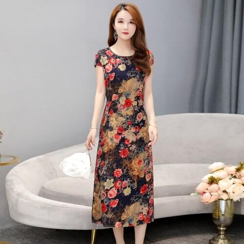 Sukienki Women Dress Summer Loose Plus Size Short Sleeve O-neck long A-line Vestidos Ropa Mujer Vadim Robe Femme 9547