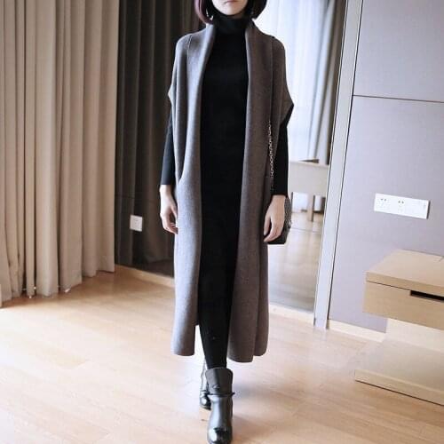 Sweater Long Cardigan Women Vest Sleeve Cape Knitted Pull Korean Fashion Clothing New Autumn Winter Streetwear Ladies Shawl Coat