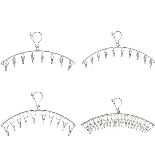 8/10/20 Clips Stainless Steel Sock Racks Windproof Metal Laundry Socks Clothes Hooks Airer Household Bath Dryer Rack Hanger