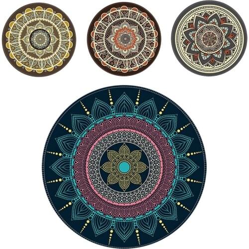 20cm Vintage Bohemian Style Round Computer 3D Game Carpet Mouse Pad Mat Anti Slip Mousepad