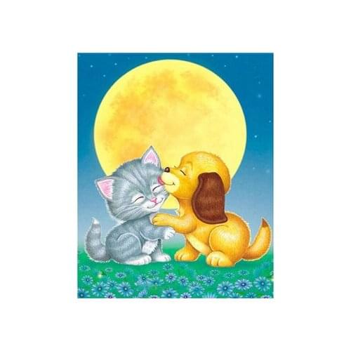 YIKEE diamond painting dogs and children Handmade Needlework DIY Diamond Embroidery Mosaic Rhinestone Picture y867