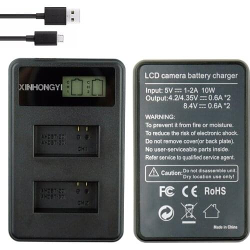 Go Pro Hero3 battery charger AHDBT-301 battery AHDBT-201 USB LCD Dual Charger For GoPro 3 3+ Sports Camera Accessories