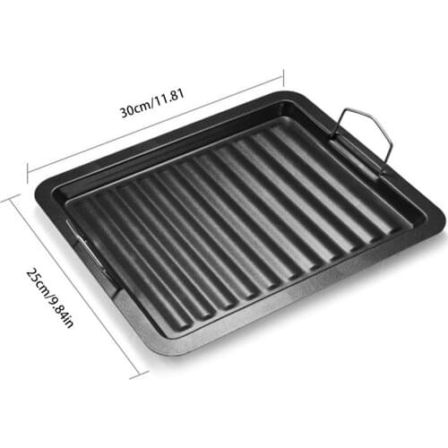 Home Barbecue Iron Plate Barbecue Tray Tool Accessories - Non-stick Frying Baking Pan Outdoor Charcoal Tray