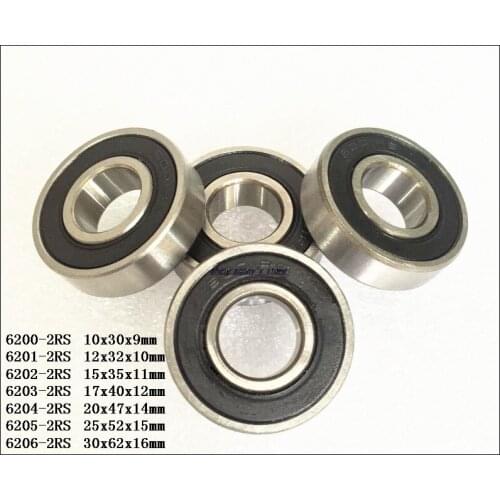 1-3pcs/Lot 6200-2RS,6201-2RS,6202-2RS,6203-2RS,6204-2RS,6205-2RS Rubber Sealed Deep Groove Ball Miniature Bearing Brand New