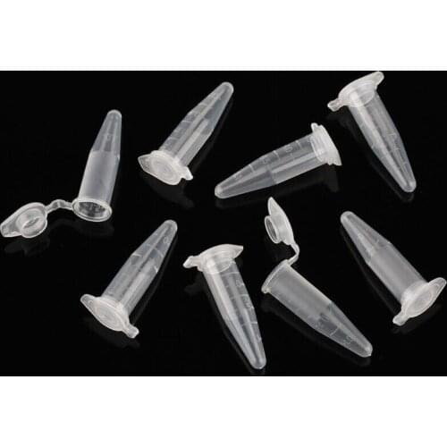 100 pcs1.5ml laboratory transparent micro plastic test tube centrifuge tube sample bottle cap with scale