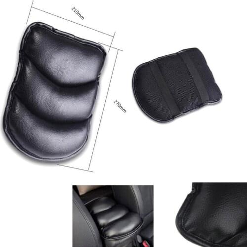 1x Car Black Armrest Pad Cover Center Console Box Cushion Leather Soft Durable Wear Mat Support Waterproof 21*27CM