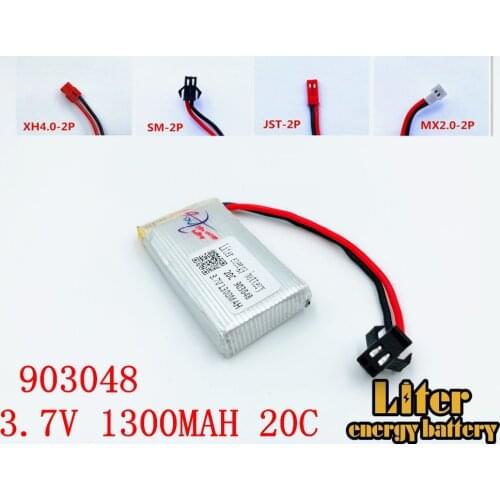 3.7V 1300mAH 903048 20C Good supply remote control helicopter aircraft batteries lithium battery SM plug Lipo battery 903048